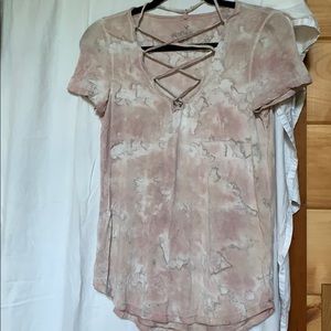 Tie dye T with strap detail